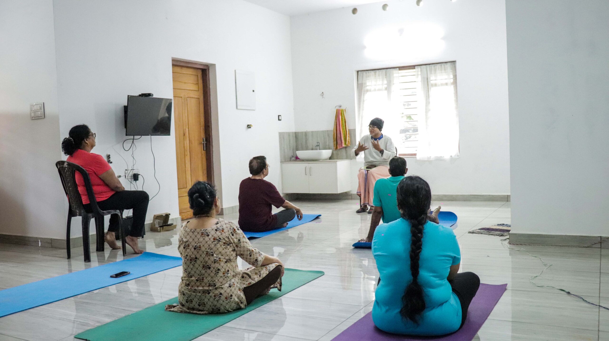 Morning Yoga and meditation to enhance nature healing